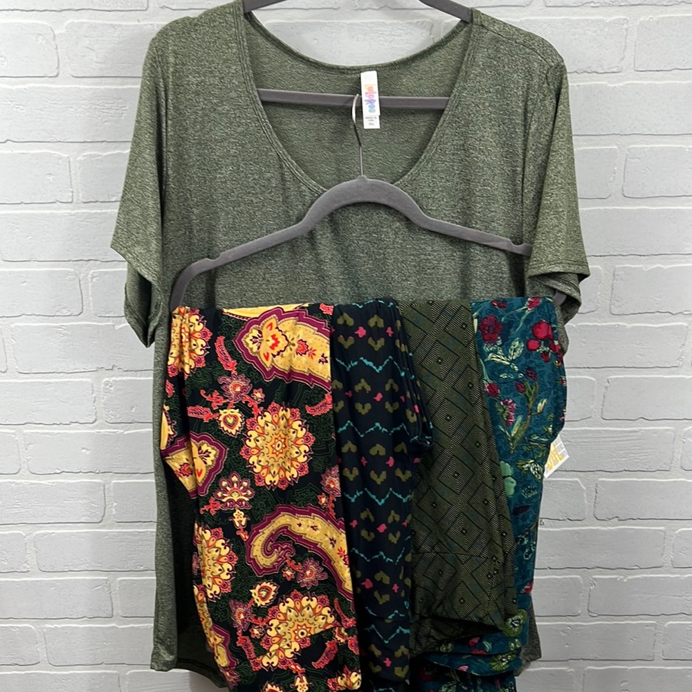 3XL LuLaRoe Classic T &  4 pair TC 1.0 egging outfit -NWT